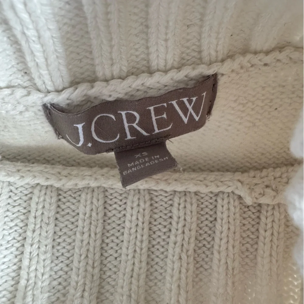 J. Crew Cotton Turtleneck Sweater Black & White Stripe Size XS - Picture 4 of 8